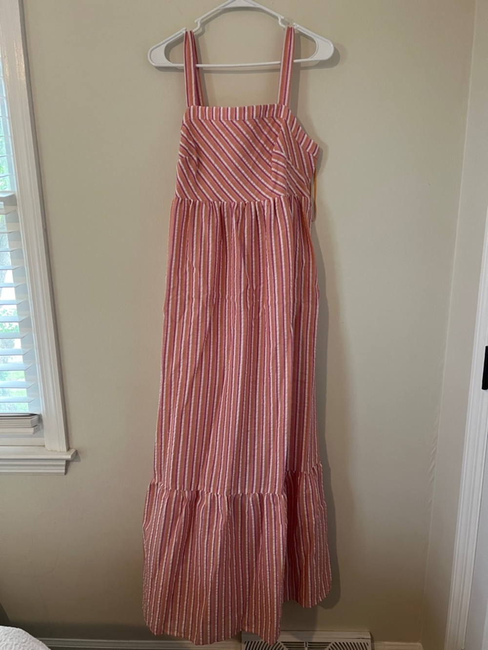 lovestitch Pink and White Striped Maxi Dress